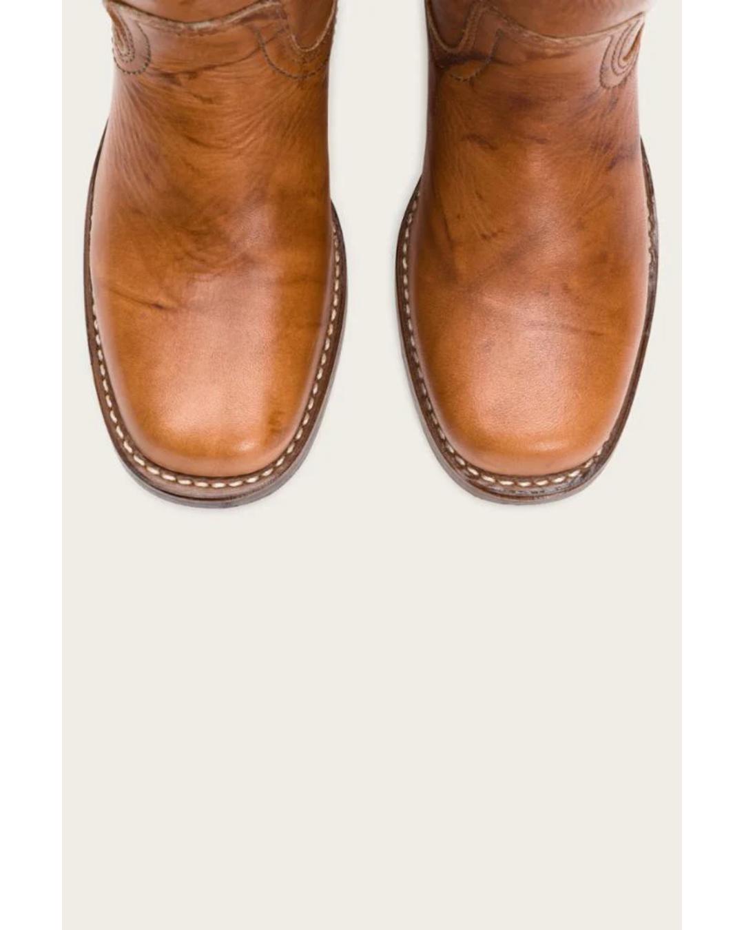 tall leather boot in a light brown