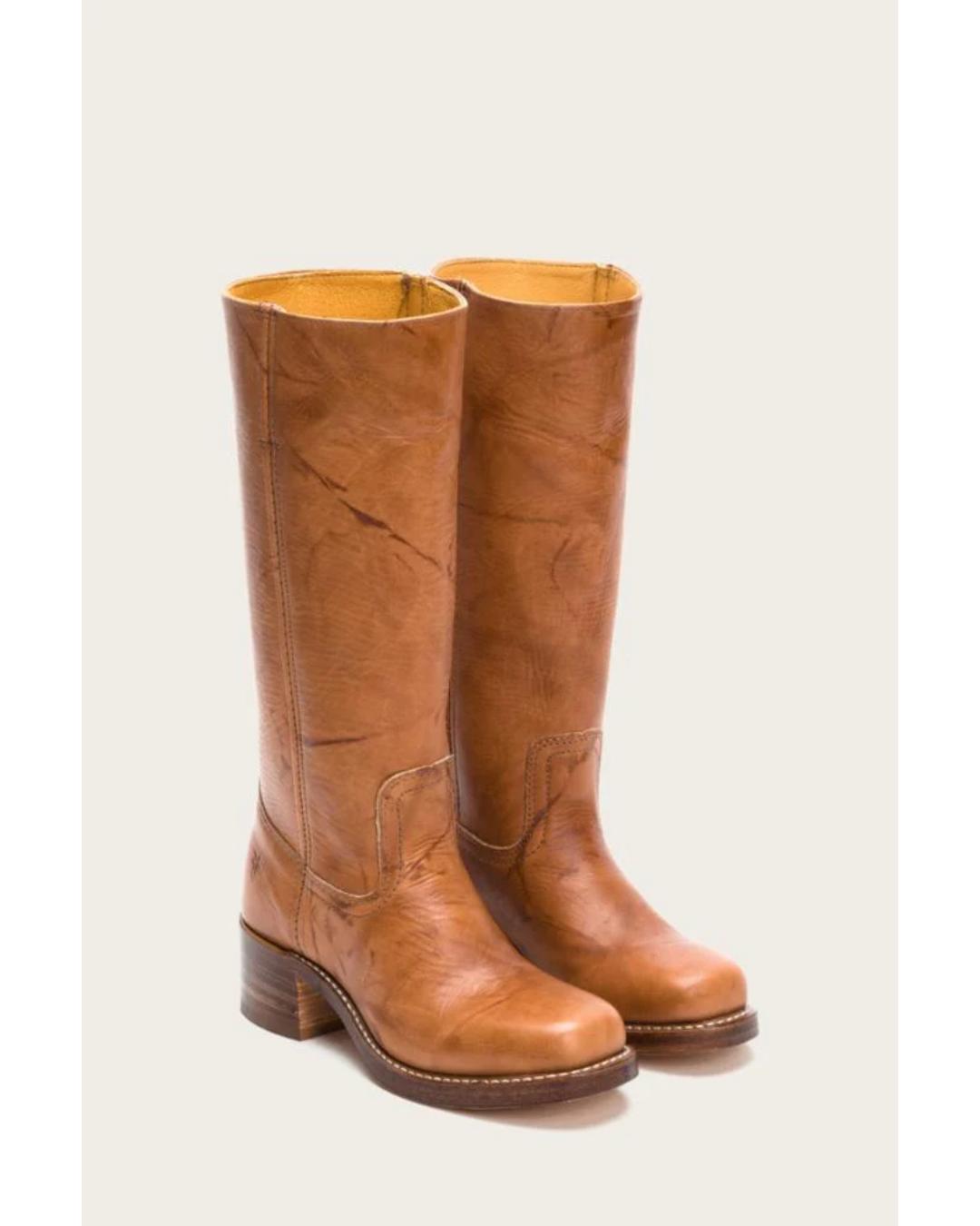 tall leather boot in a light brown
