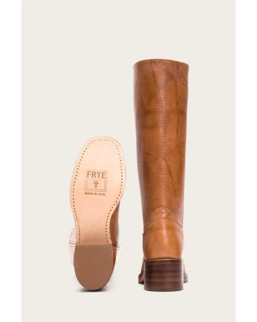 tall leather boot in a light brown
