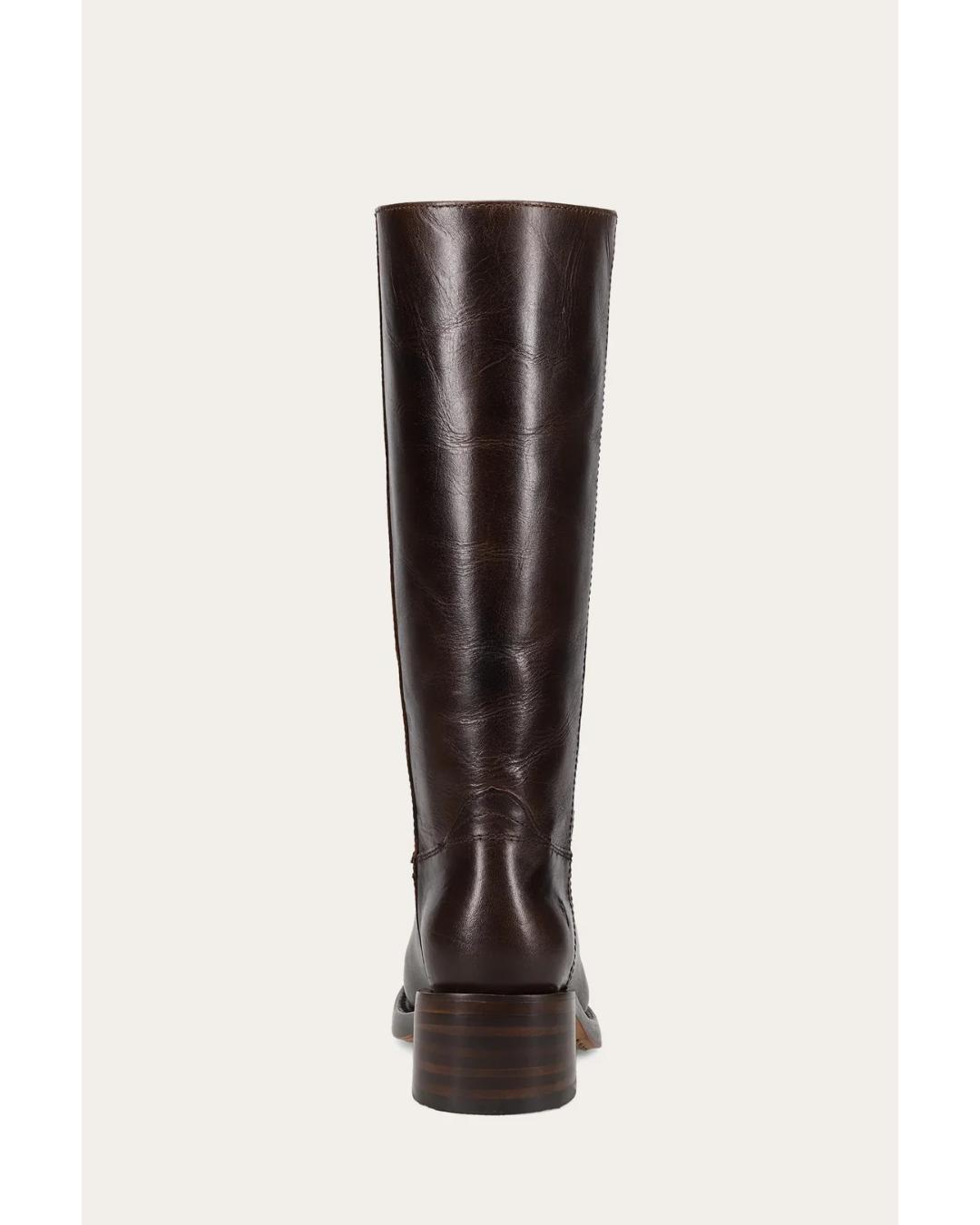 tall leather boots in a dark brown