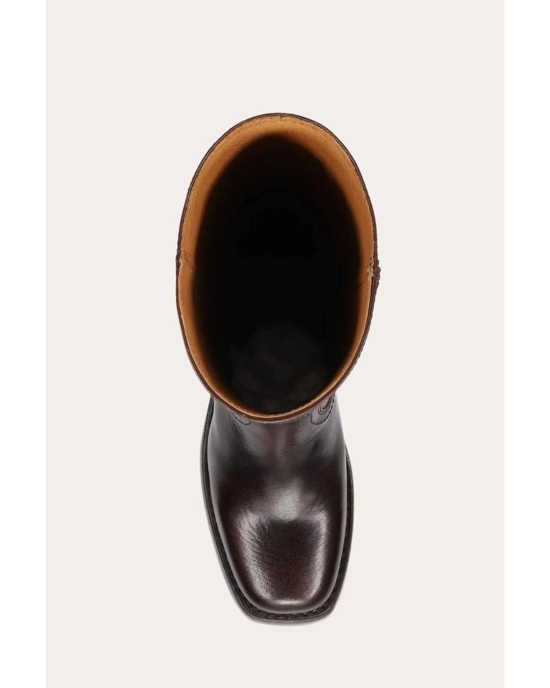 tall leather boots in a dark brown