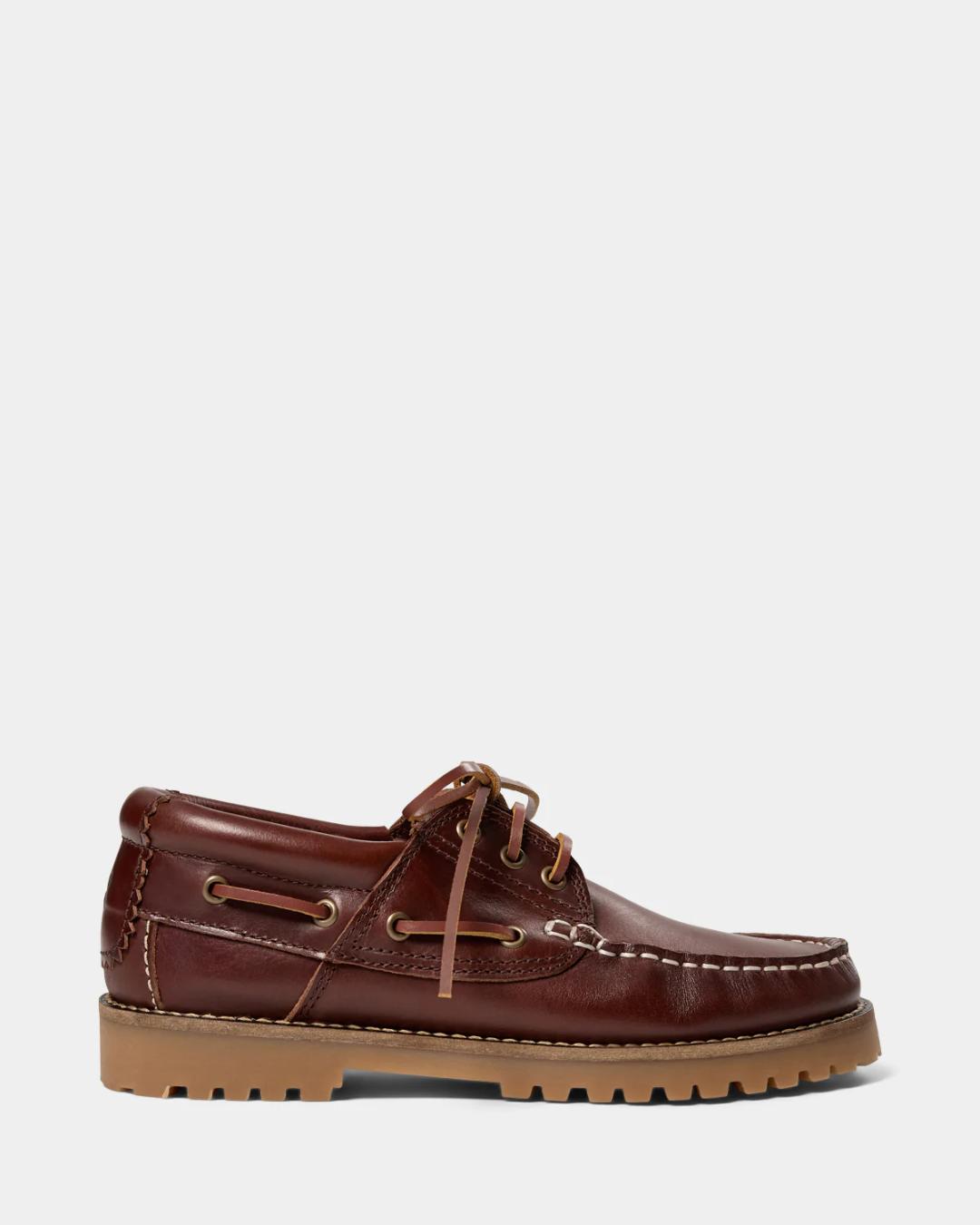 brown leather loafers