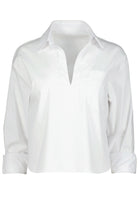 white poplin pullover blouse with collar
