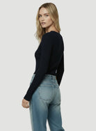 long sleeve dark navy top