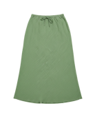 green midi linen skirt