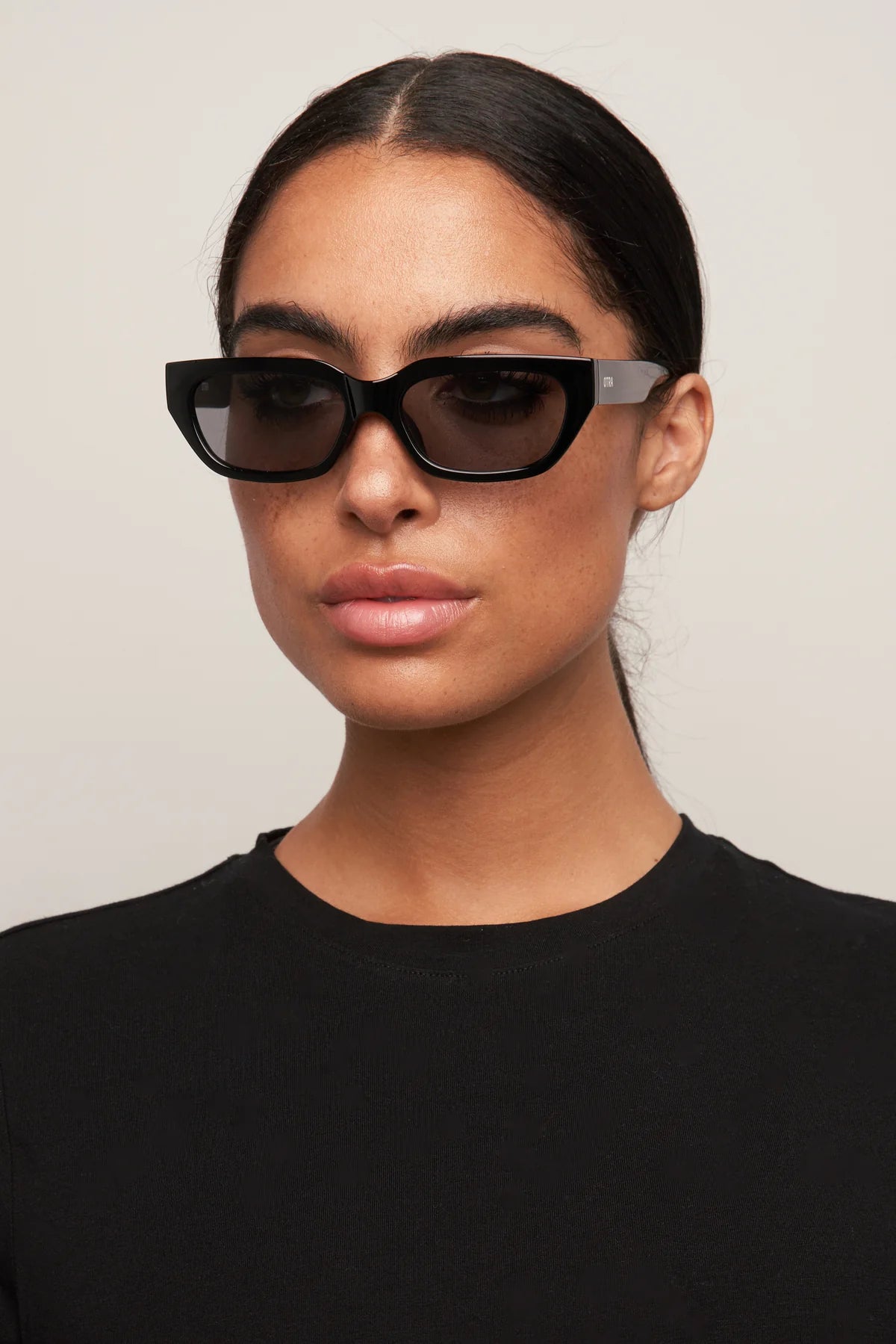 black rectangular sunglasses