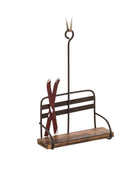 chair lift ornament with red skis