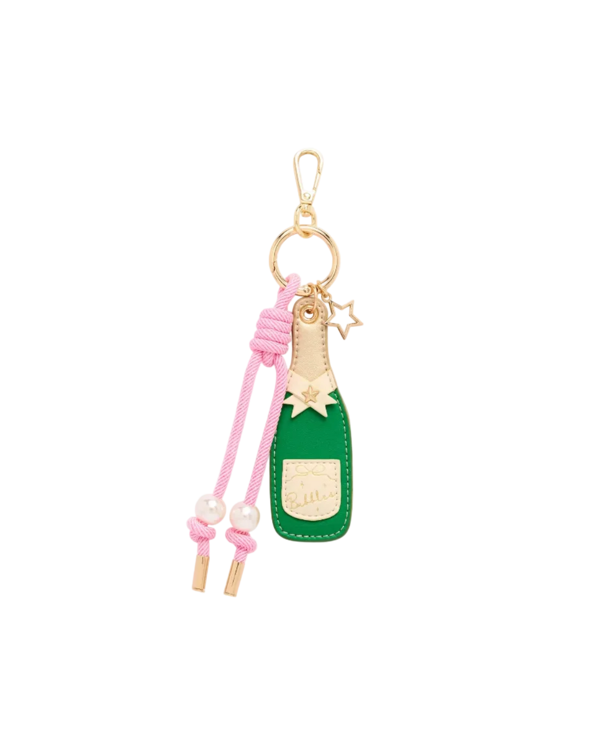 champagne key chain charm
