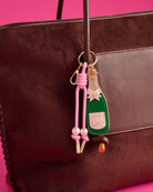 champagne key chain charm