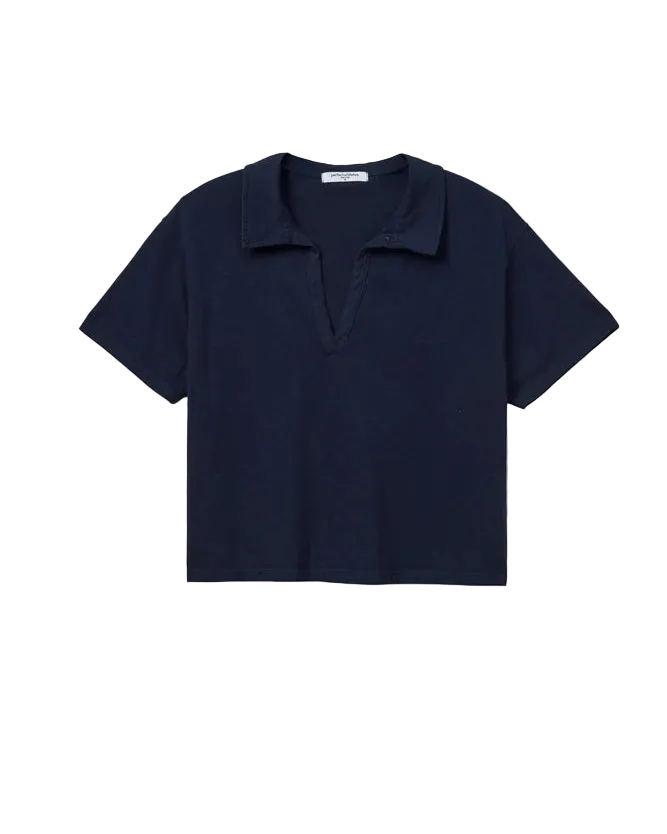 navy short sleeve polo shirt