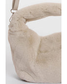 small crossbody bag in a beige faux fur