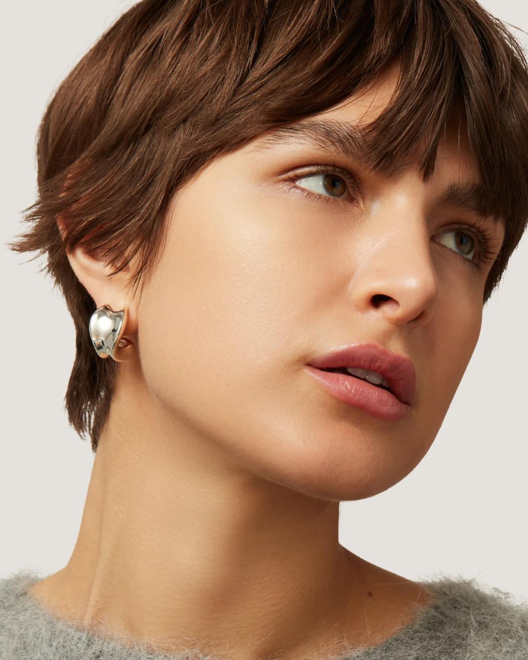 chunky silver hoops