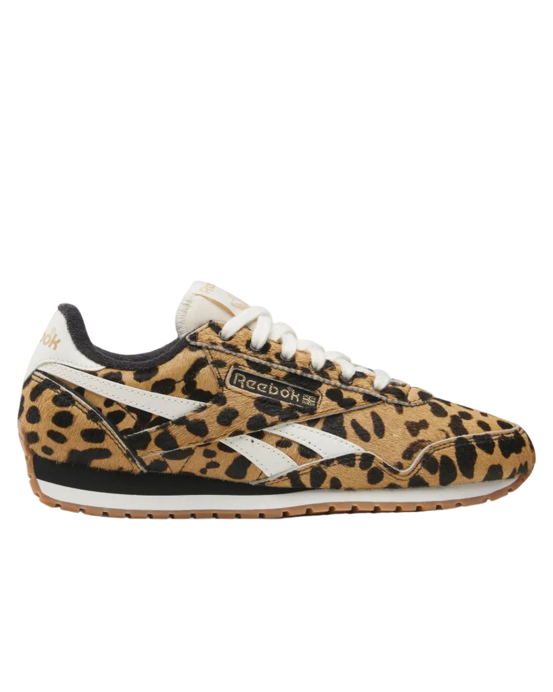 cheetah print sneaker with with laces and black details 