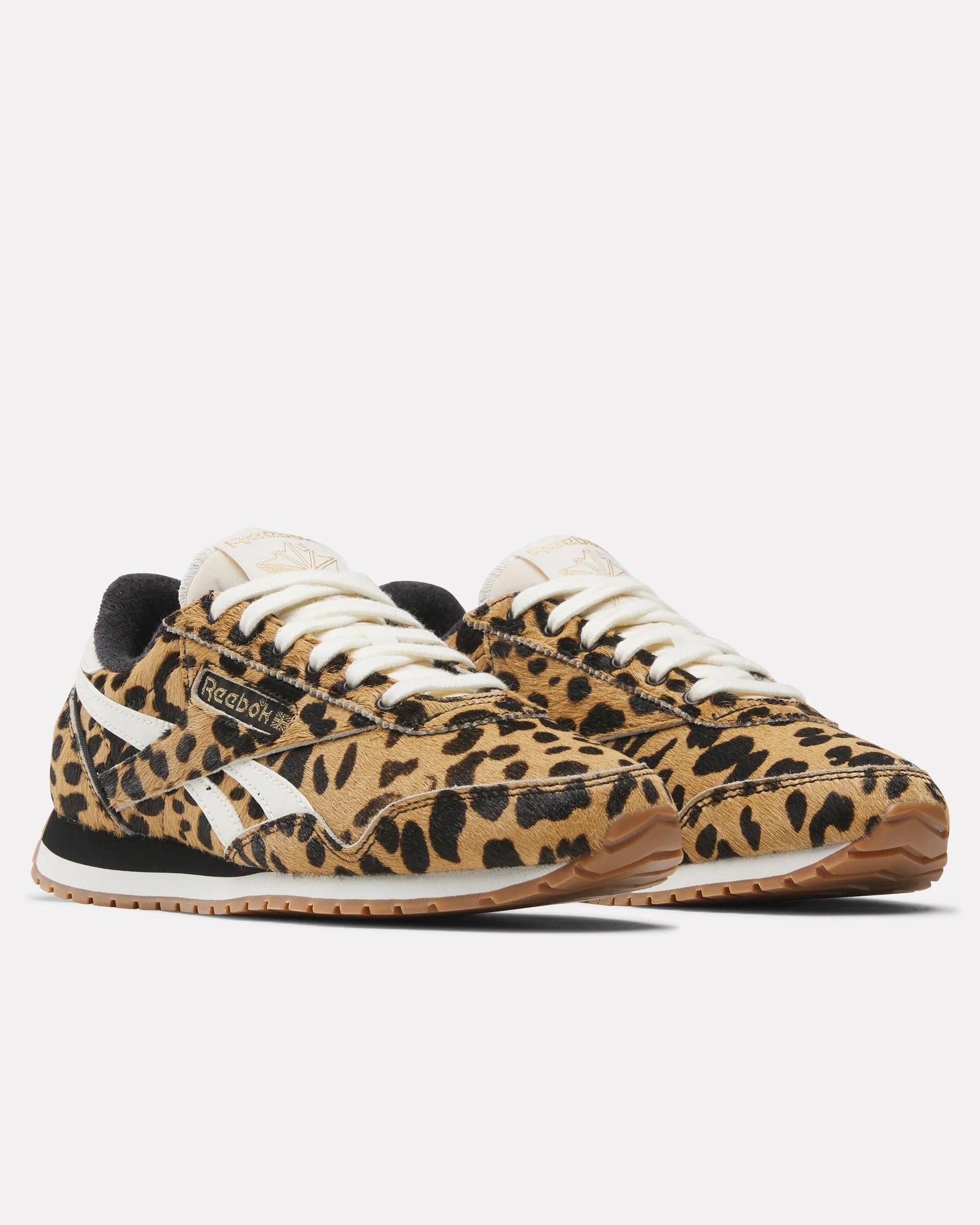 cheetah print sneaker with with laces and black details 