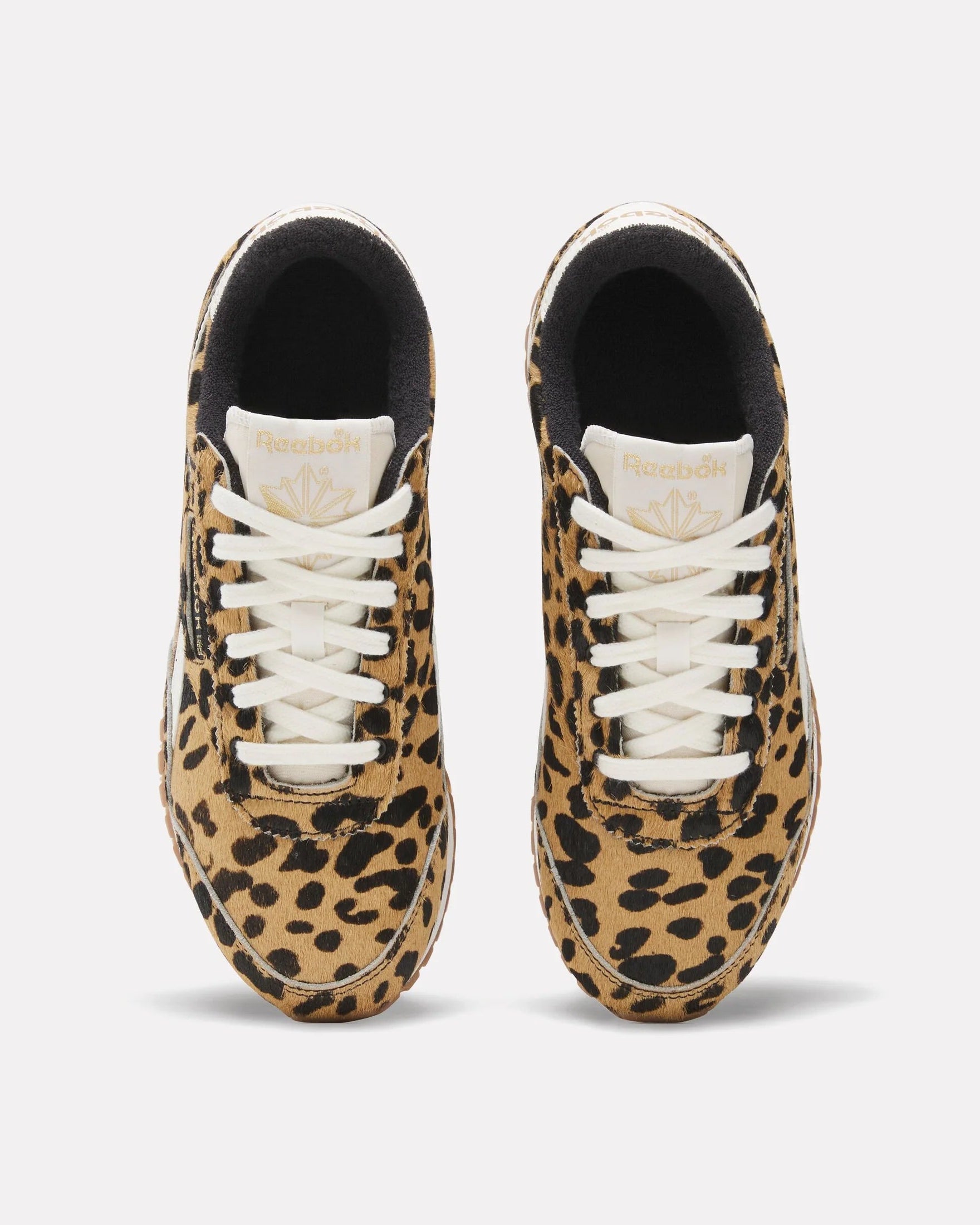 cheetah print sneaker with with laces and black details 