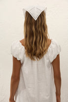 white eyelet headtie