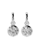 silver drop diamond earring