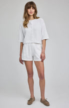 white linen shorts 