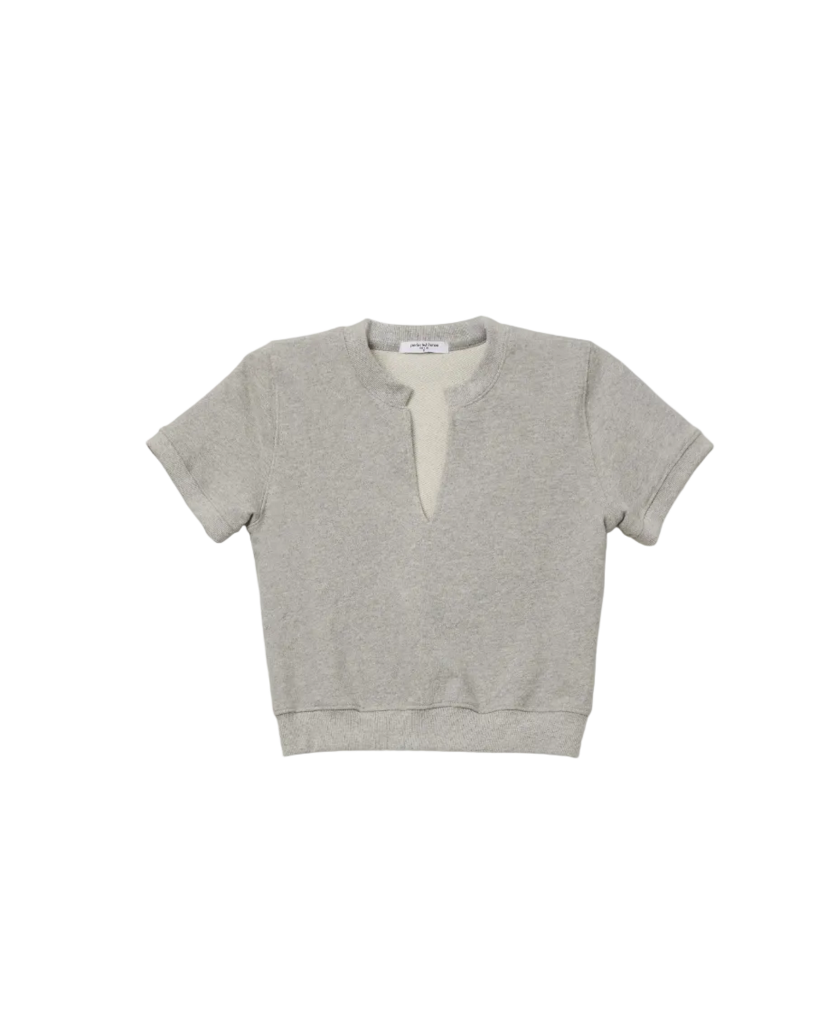 grey short sleeve sweatshirt