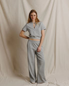 grey short sleeve sweatshirt