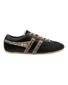 black hair snake skin detail sneaker