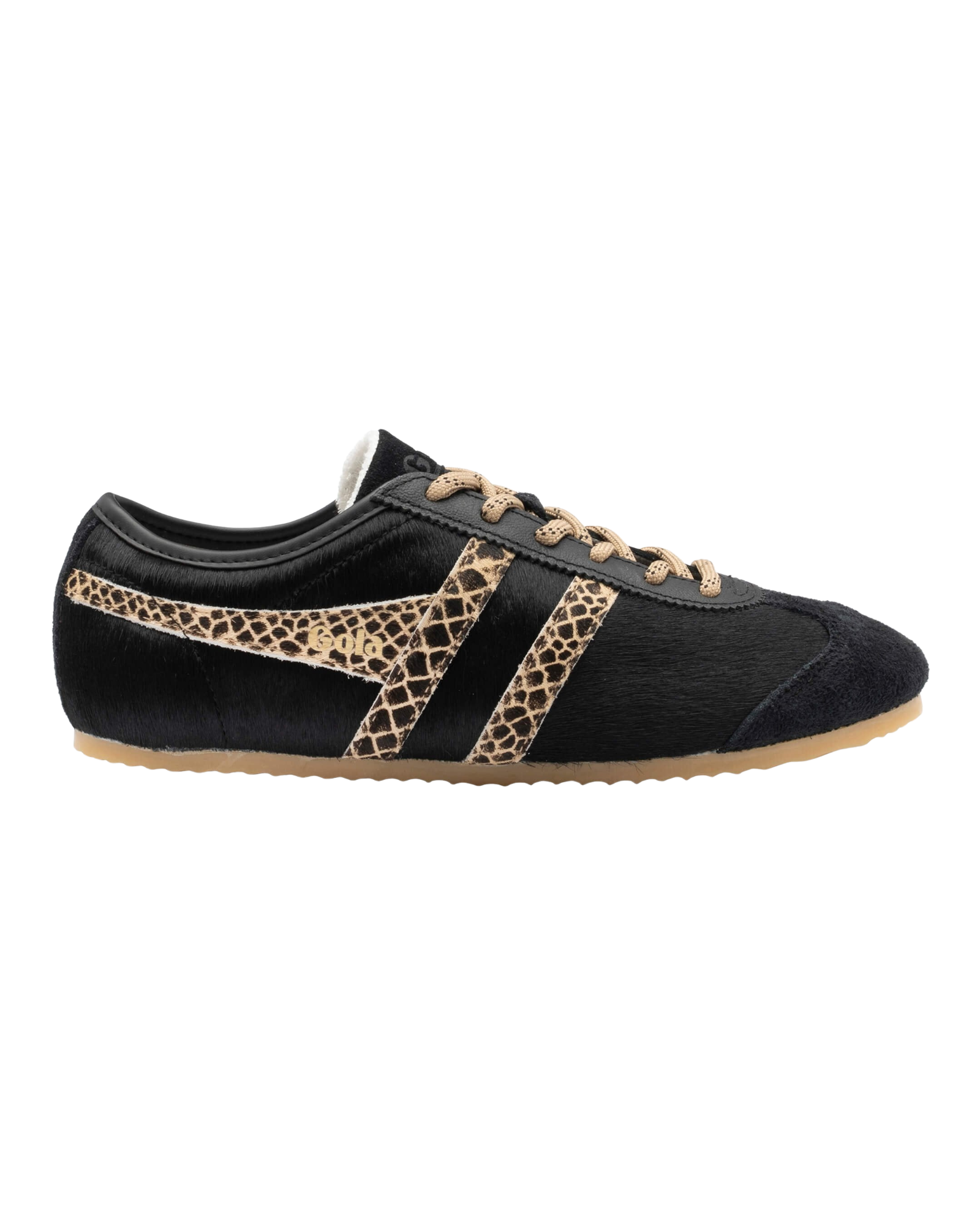 black hair snake skin detail sneaker
