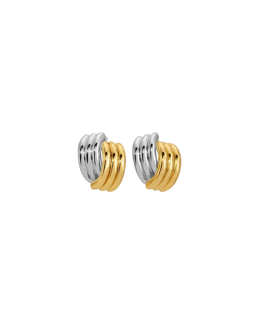 two tone statement earrings