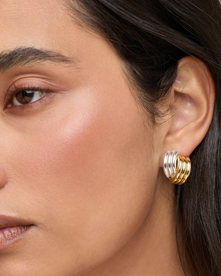 two tone statement earrings