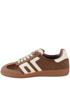 taupe sneaker with 70 on it in white