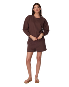 brown crewneck sweatshirt