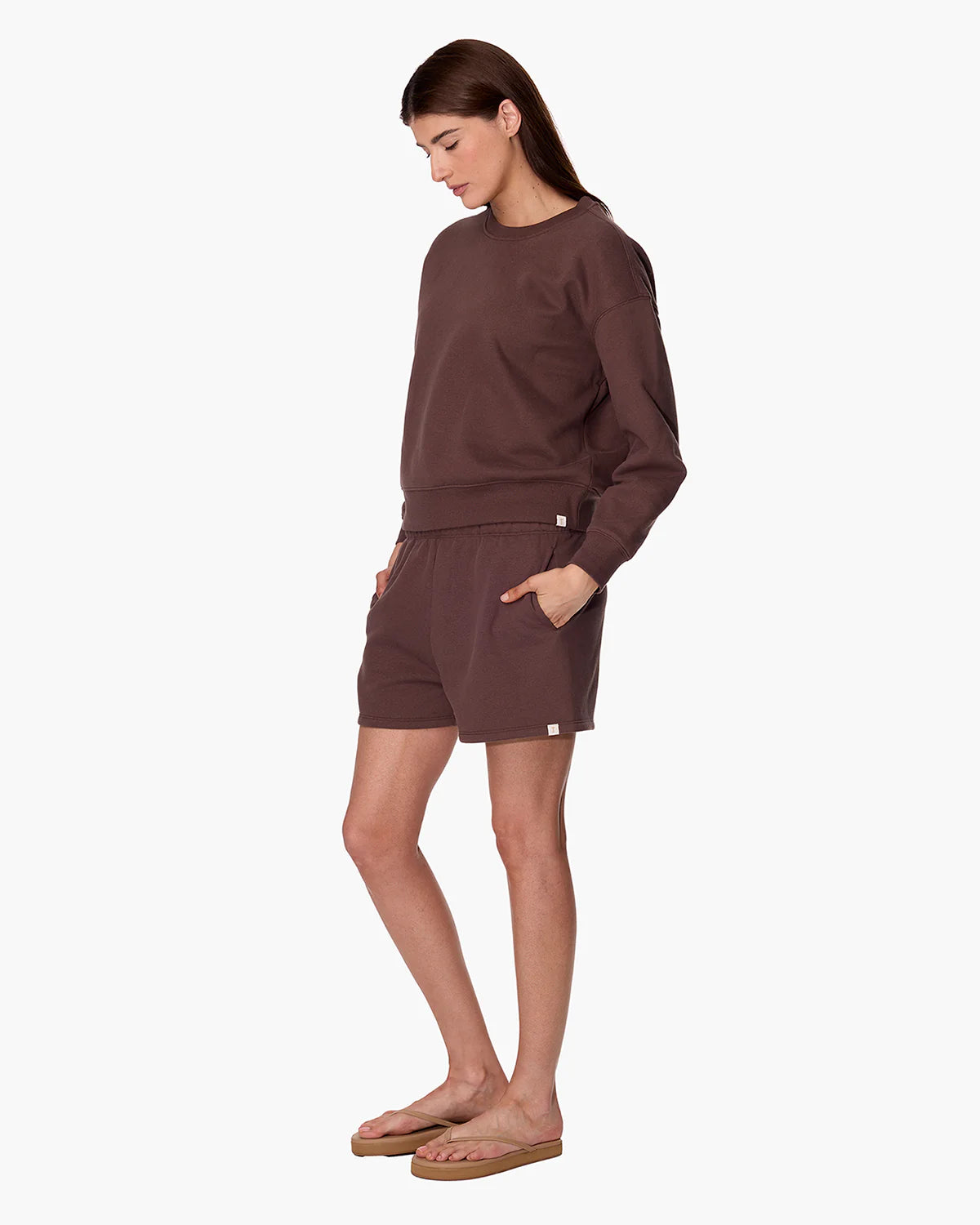 brown crewneck sweatshirt