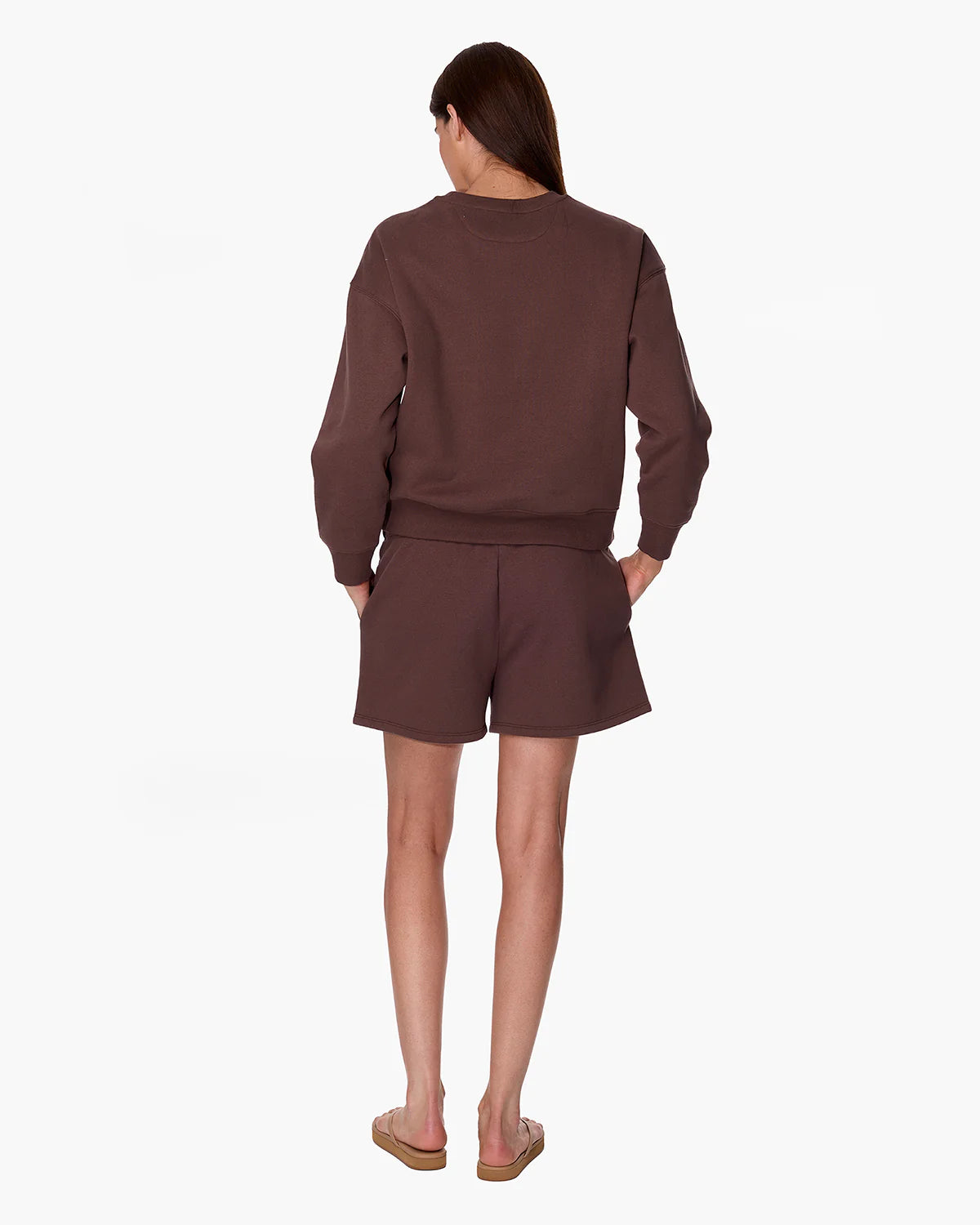 brown crewneck sweatshirt