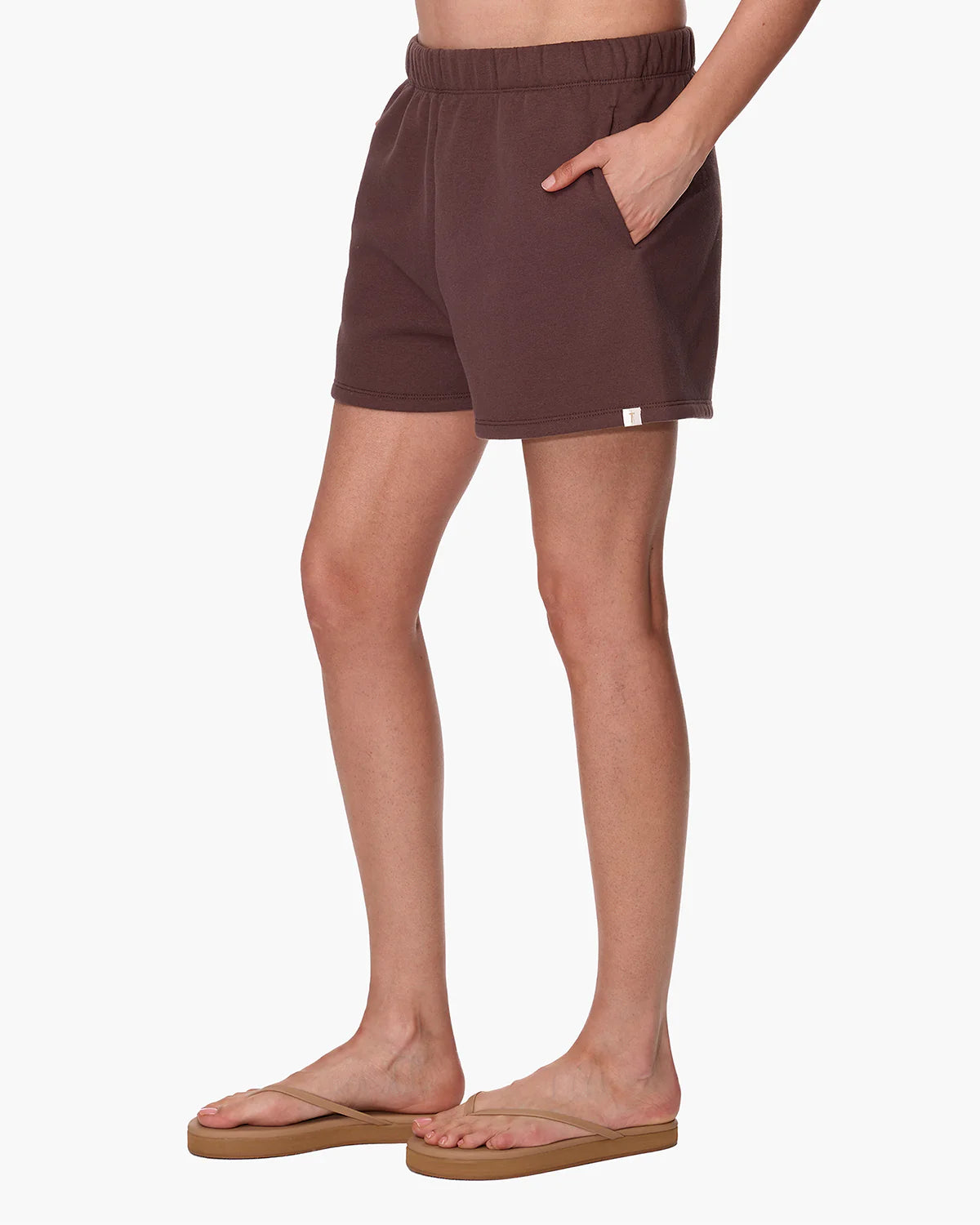 sweat short in brown