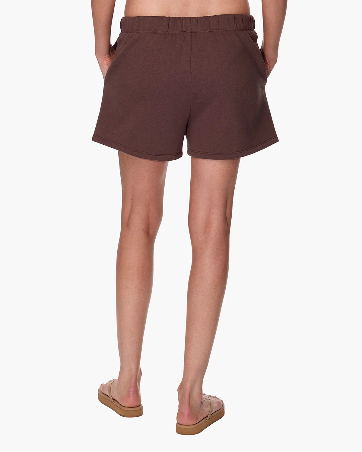 sweat short in brown