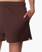 sweat short in brown