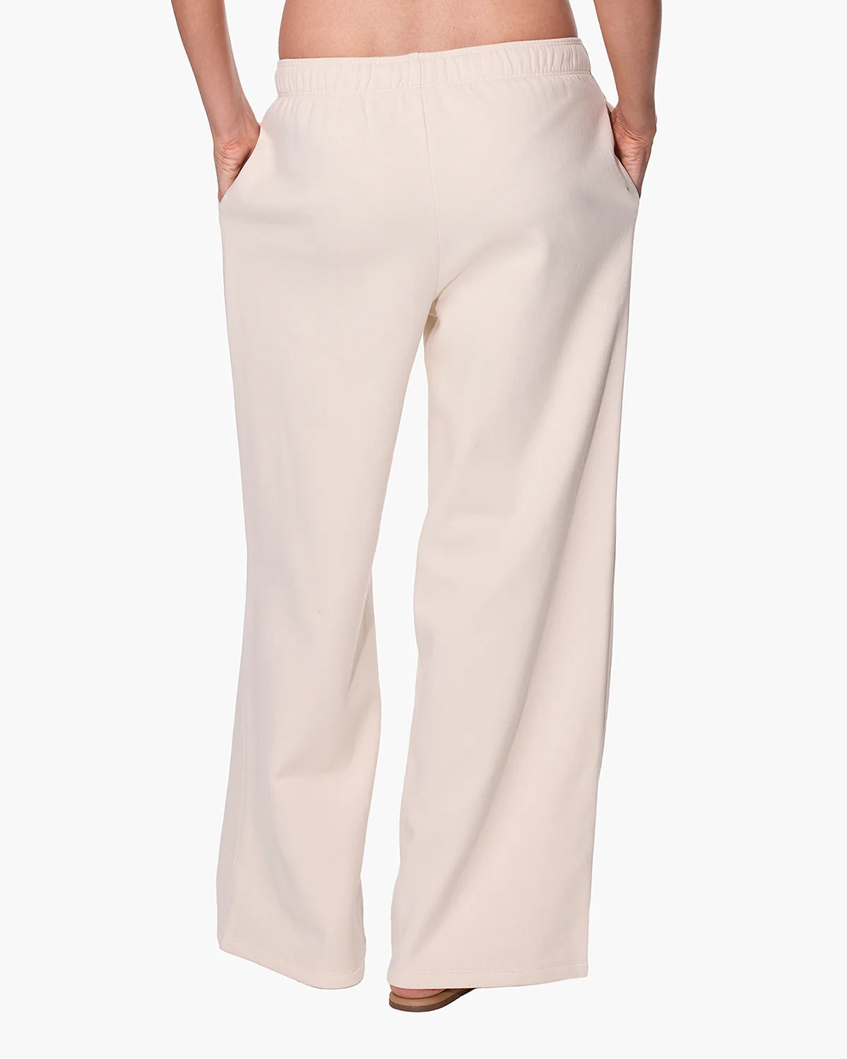 wide leg sweat pant in beige