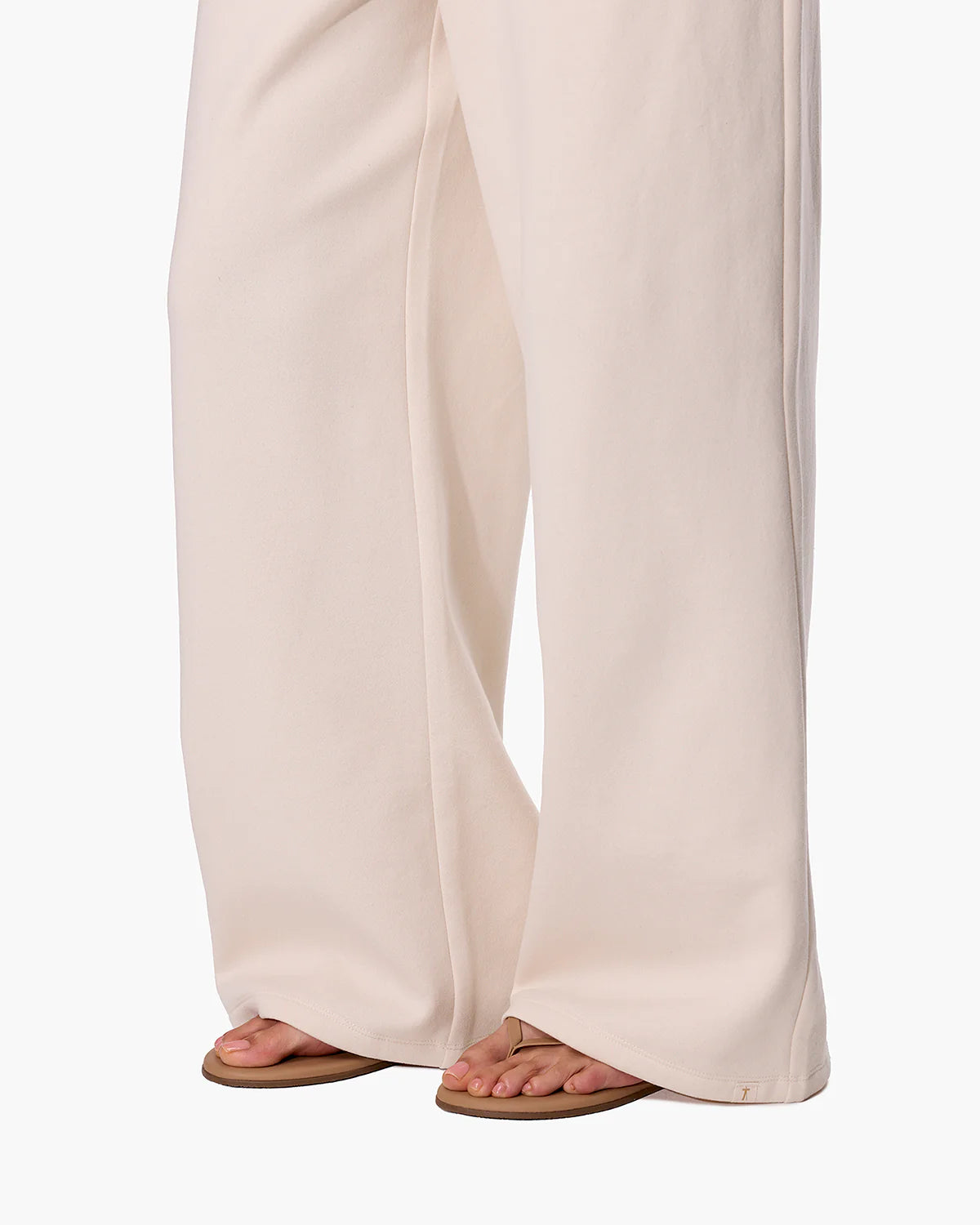 wide leg sweat pant in beige