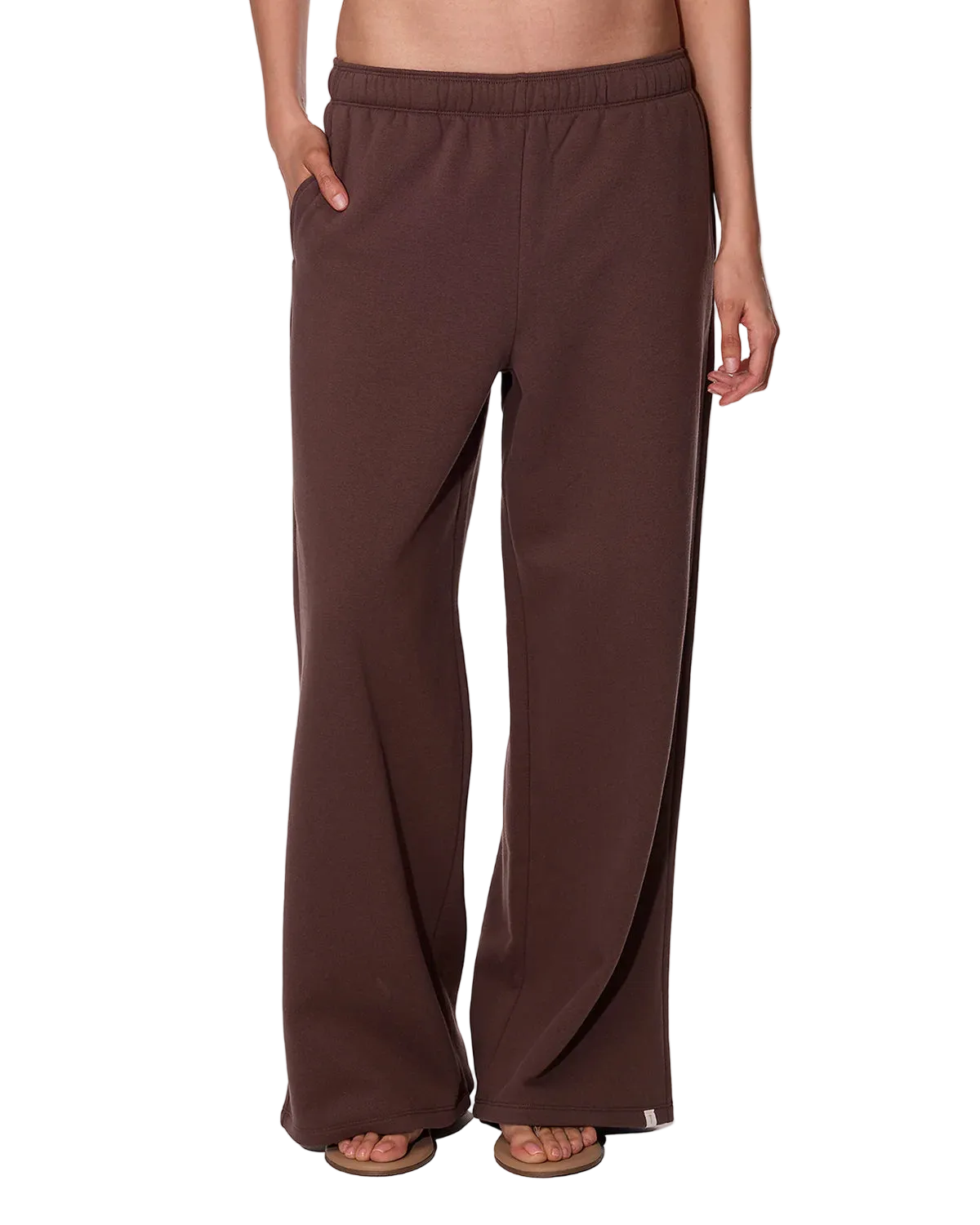 brown wide leg sweat pant