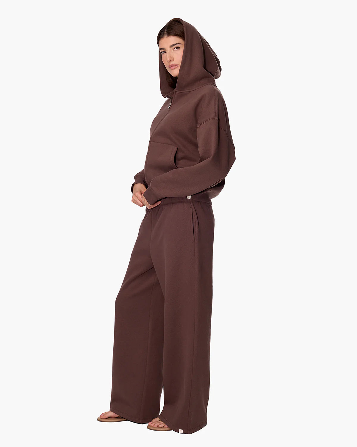 brown zip up hoodie