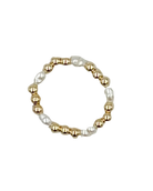 gold and pearl beaded ring