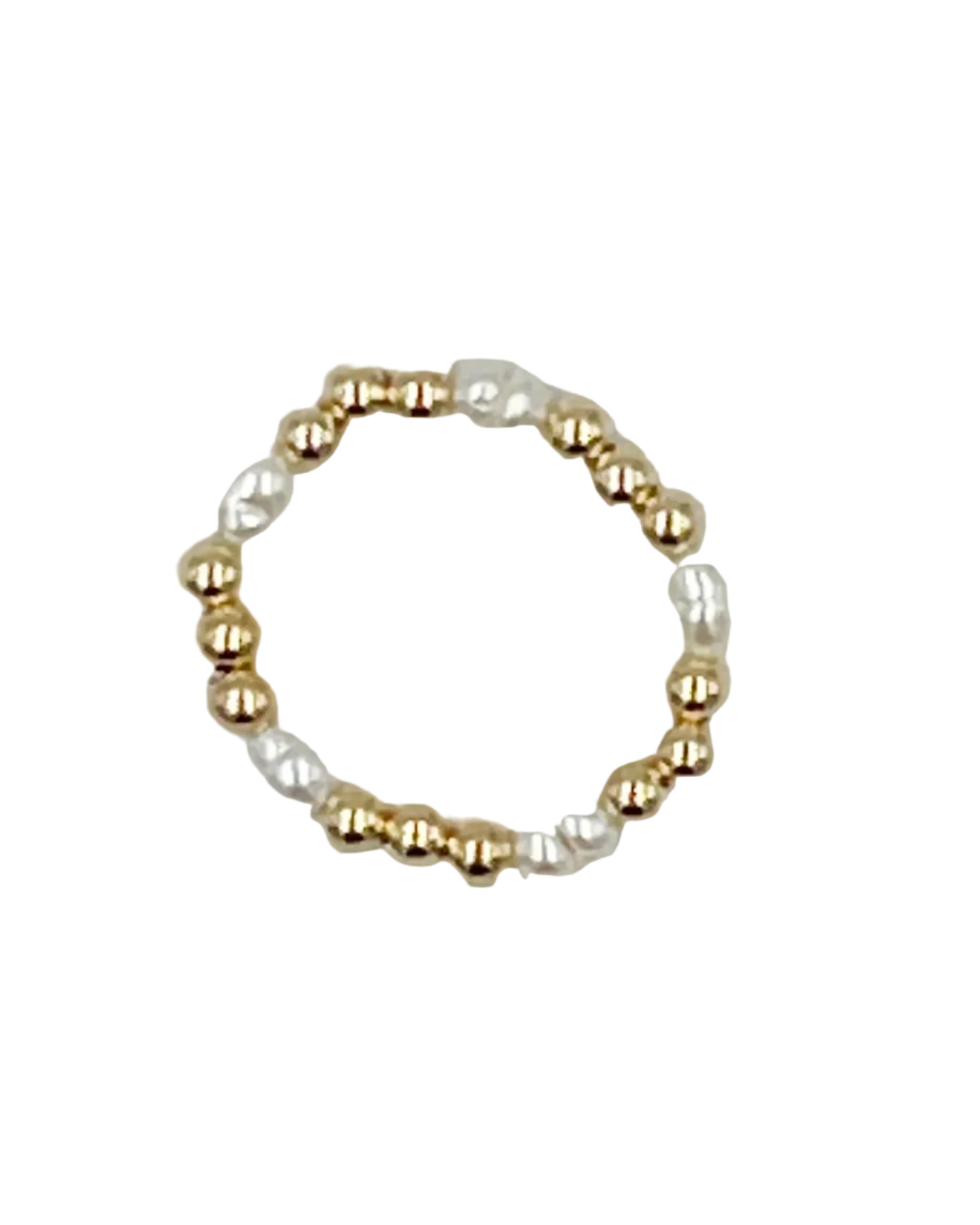 gold and pearl beaded ring