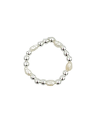 silver rings with pearls