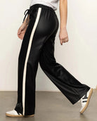 black track pant with white stripe down the side
