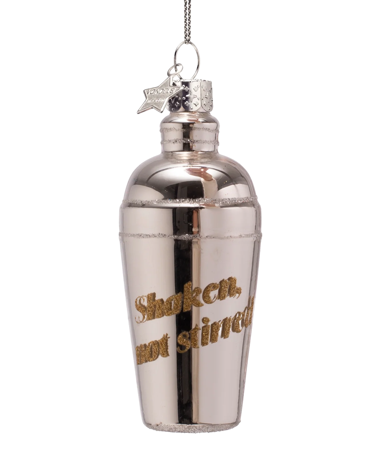silver cocktail shaker ornament