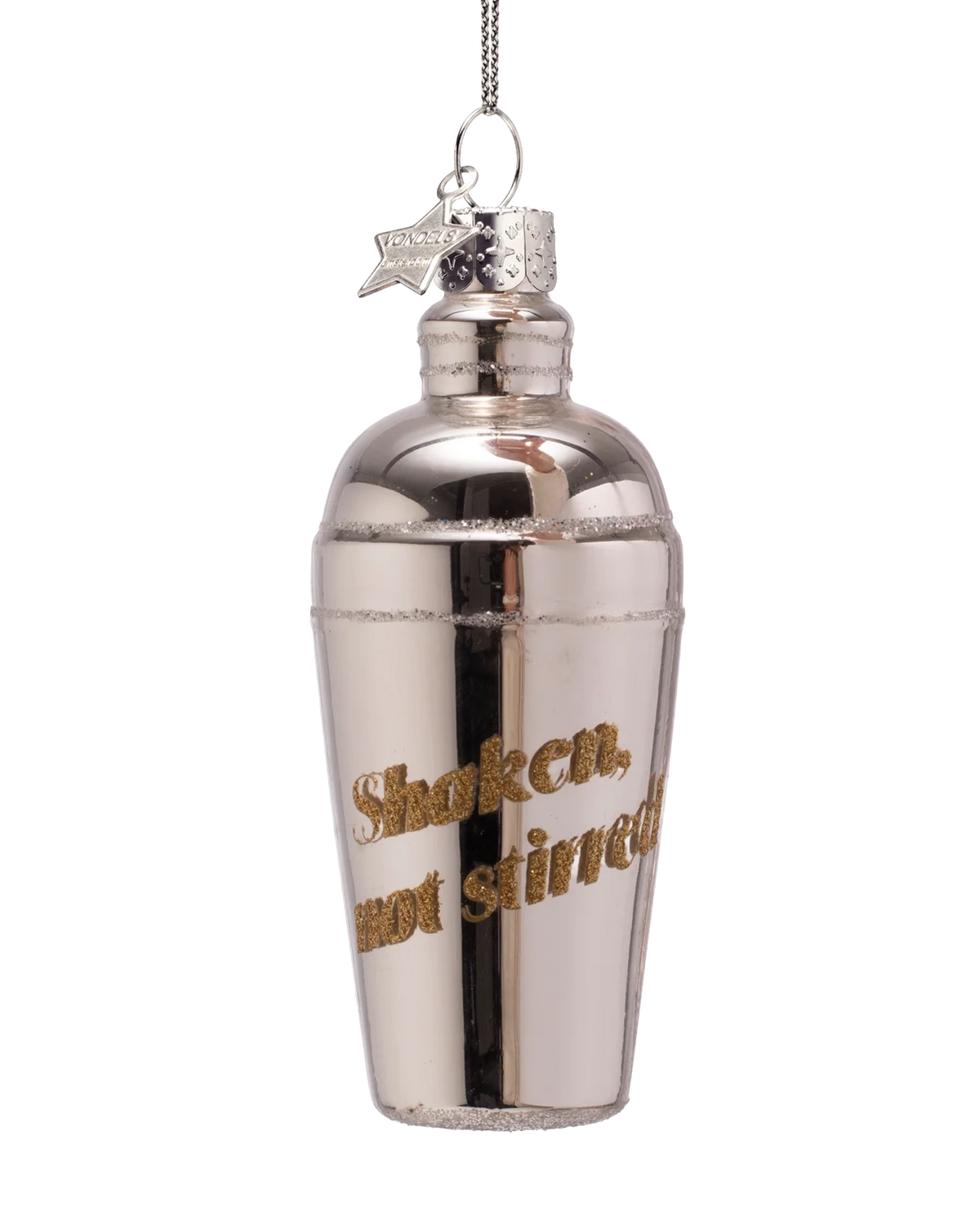 silver cocktail shaker ornament