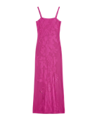 open knit pink midi dress