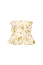 strapless floral bubble top