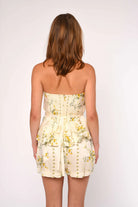 strapless floral bubble top