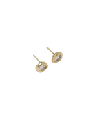 gold stud earrings with stone in the middle