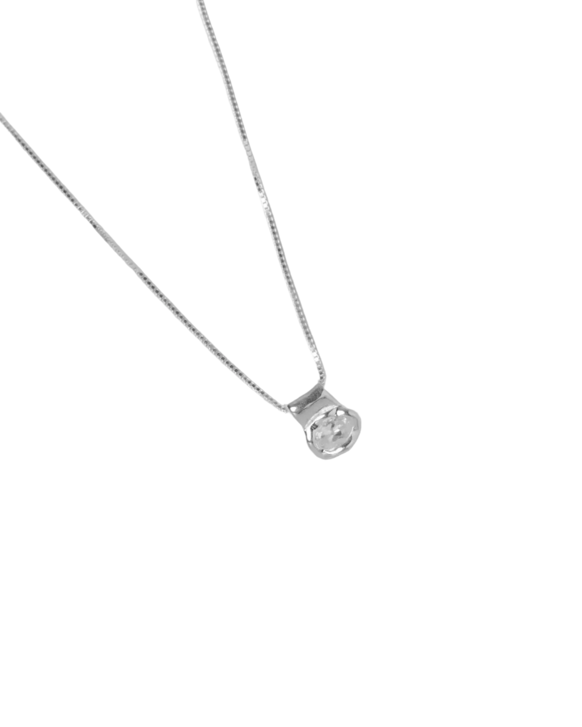 silver necklace with gem pendant 